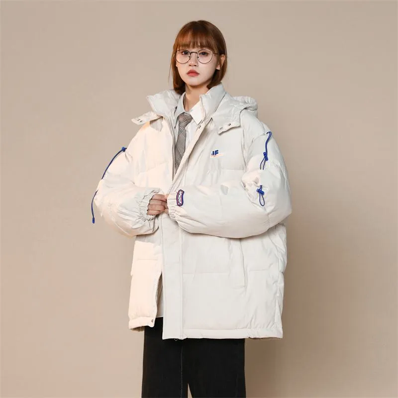 Cropped Loose Fit Hooded Puffer Jacket