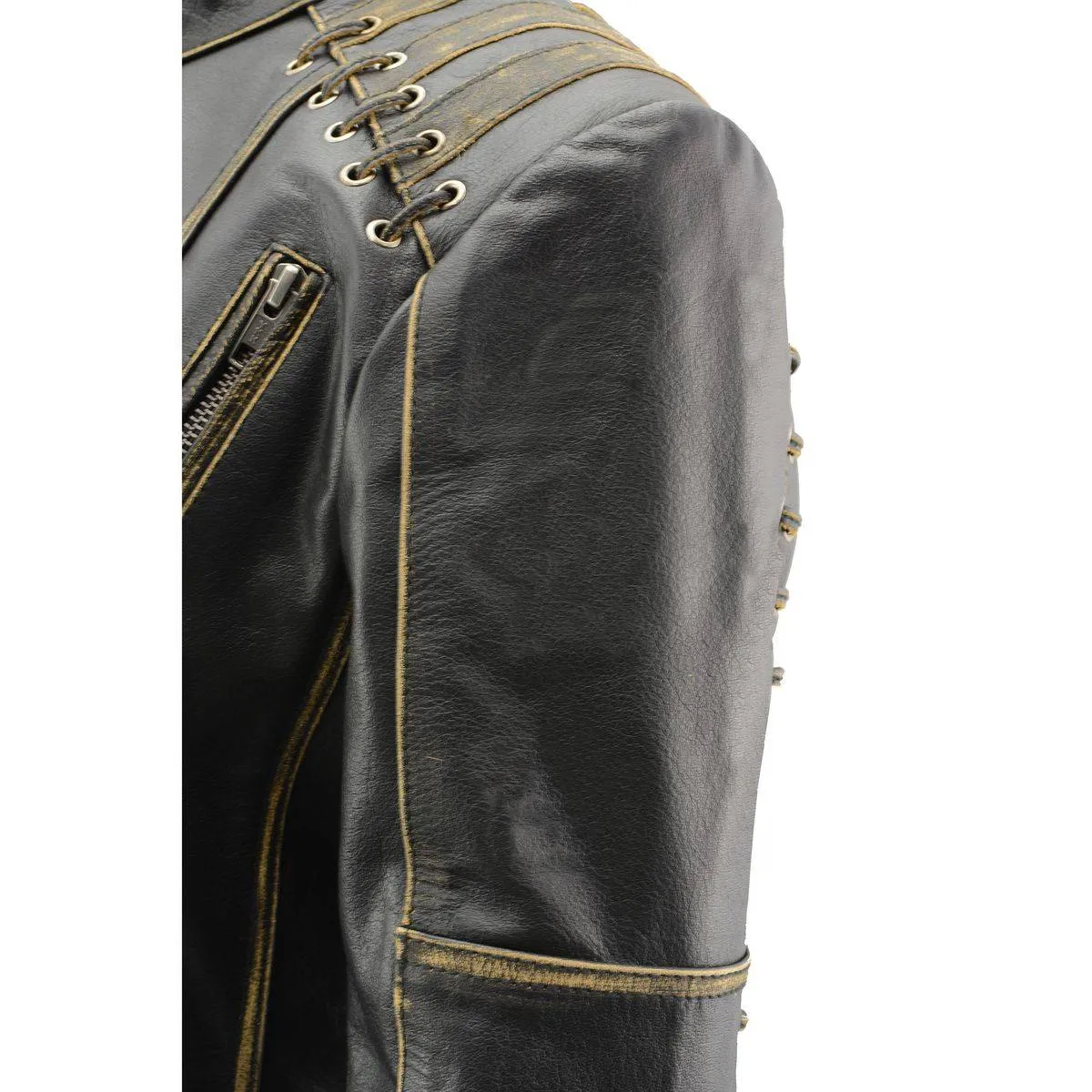 Milwaukee Leather MLL2527 Women's 'Elegant' Distressed Brown Detail
